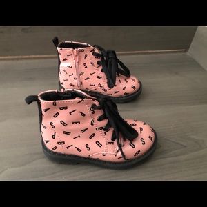 Pink & black alphabet Zara boots
